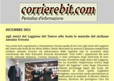 corrierebit.com – Recensione Recital Amici del Loggione del Teatro alla Scala dicembre 2021